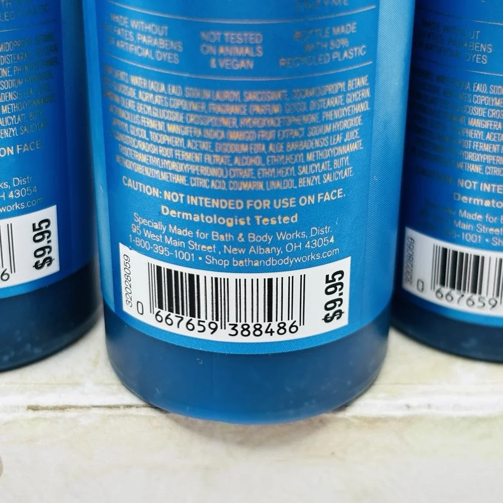 Bath & Body Works True Blue Spa Exfoliating Body Wash 2 oz Travel Size Lot 3